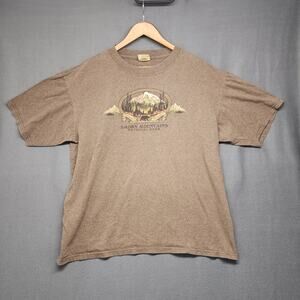 Eco Mountain Smokey Mountains National Forest Shirt XL Brown Short Sleeve Nature